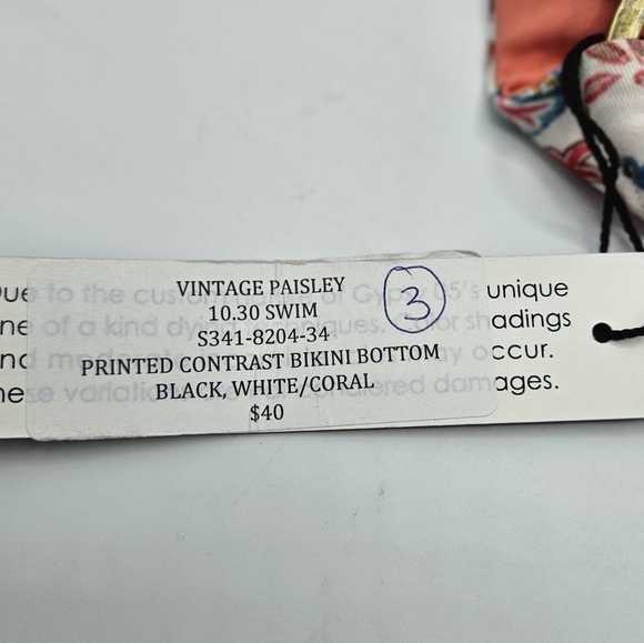 NWT Gypsy 05 swim printed contrast bikini bottom size small bikini bottom only - Picture 5 of 8